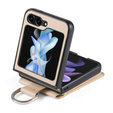 Pouzdro pro Samsung Galaxy Z Flip7 FE / Z Flip6, Card Slot Ring Case, béžové