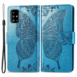 Klopové pouzdro pro Samsung Galaxy A51 4G, Butterfly, modré