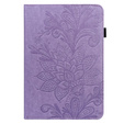 Pouzdro s klopou pro Lenovo Pad M9, flower, fialové