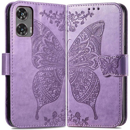 Klopové pouzdro pro Motorola Moto G85, Butterfly, fialové