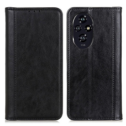 Flipové pouzdro pro Honor 200 Pro 5G, Split Leather, černé