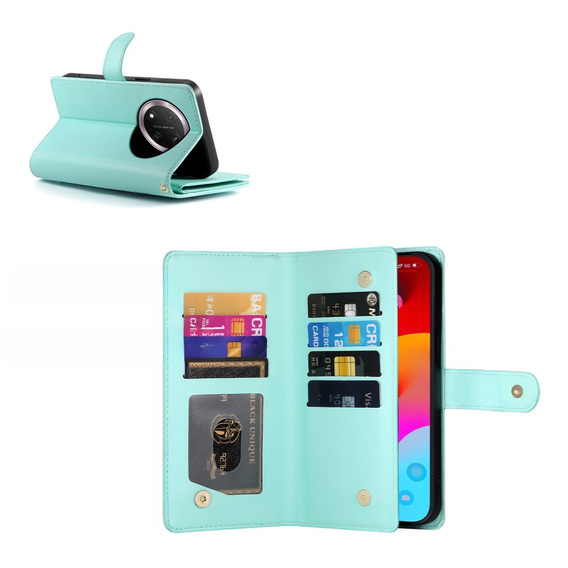 Klopové pouzdro pro Honor Magic 7 Lite, Wallet Zipper Pocket, mincovní