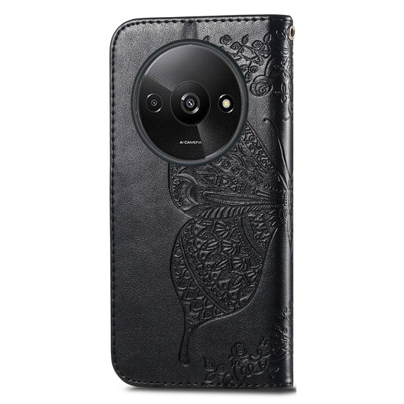 Klopové pouzdro pro Xiaomi Redmi A3, Butterfly, černé