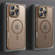 Pouzdro pro iPhone 16 Pro, pro MagSafe, ERBORD Matt Case, desert titanium + sklo na displej