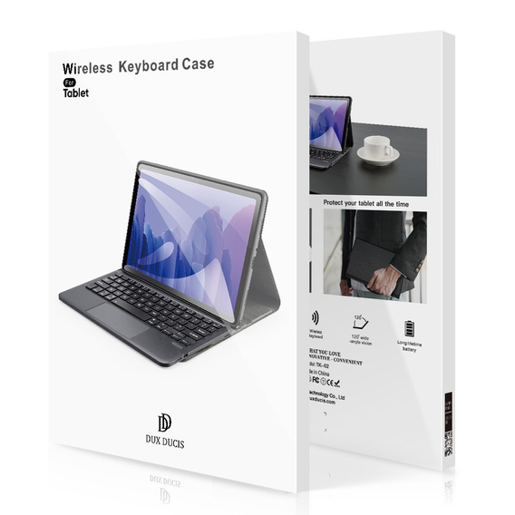 Pouzdro + klávesnice Apple iPad Pro 11" 5 gen. 2024, Dux Ducis TouchPad Leather Pen Slot, černé