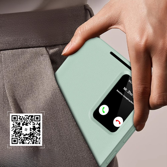 Flipové pouzdro pro Samsung Galaxy A55 5G, Smart View Wallet, zelené