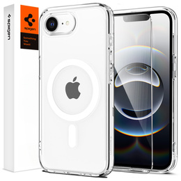 Pouzdro MagSafe Spigen pro iPhone 16E, Ultra Hybrid, transparentní / bílé + 9H tvrzené sklo