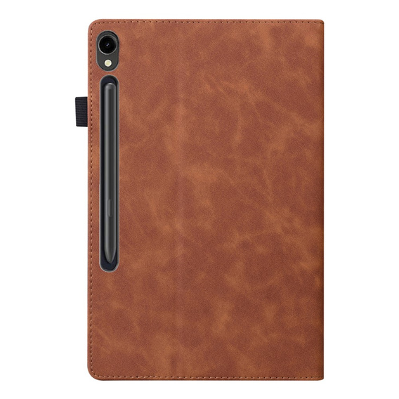 Pouzdro pro Samsung Galaxy Tab S10 FE+ Plus, Classic, s prostorem pro stylus, hnědé