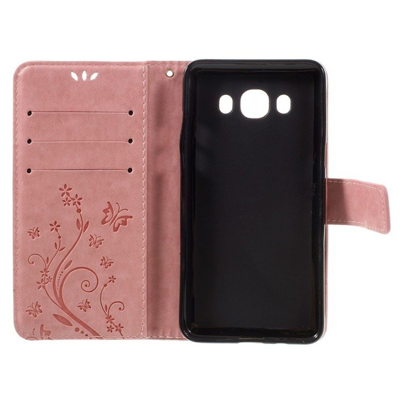 Klopové pouzdro pro Samsung Galaxy J5 2016, Butterfly, růžové