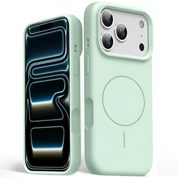 Silikonové pouzdro pro iPhone 17 Pro, pro MagSafe, proti nárazu, zelené