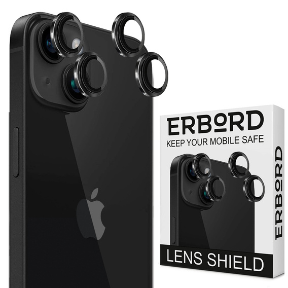 4x tvrzené sklo ERBORD pro kameru na iPhone 15 / 15 Plus