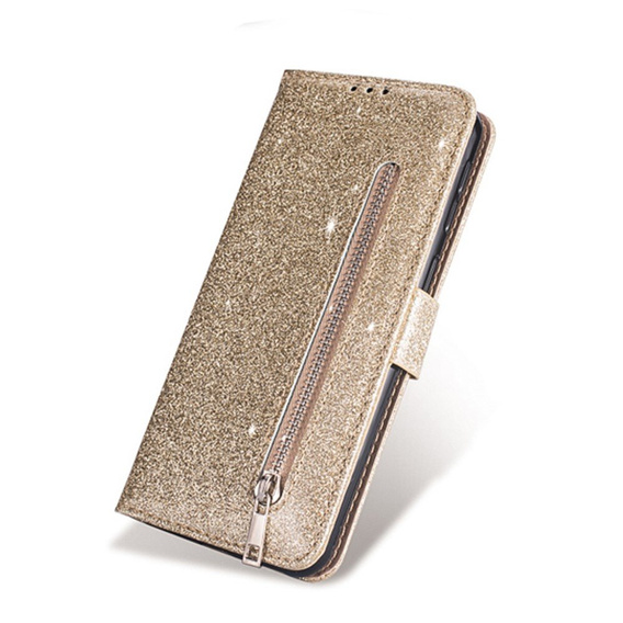 Klopové pouzdro pro Xiaomi Redmi Note 8 Pro, Wallet Zippered, zlaté