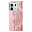 Klopové pouzdro pro Xiaomi Redmi Note 13 Pro 5G, Butterfly, růžové rose gold