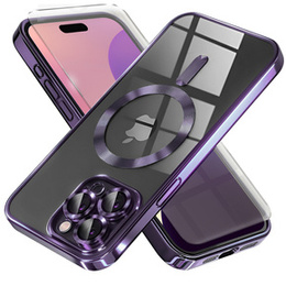 Pouzdro pro iPhone 16 Pro, Electro MagSafe, fialové + sklo na displej