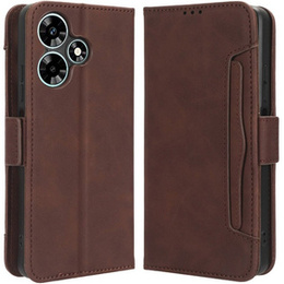 Klopové pouzdro pro Infinix Hot 30, Card Slot, hnědé