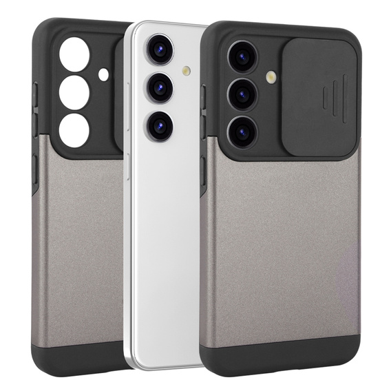 Pouzdro pro Samsung Galaxy S24, ERBORD CamProtect Slide Camera, šedé gunmetal