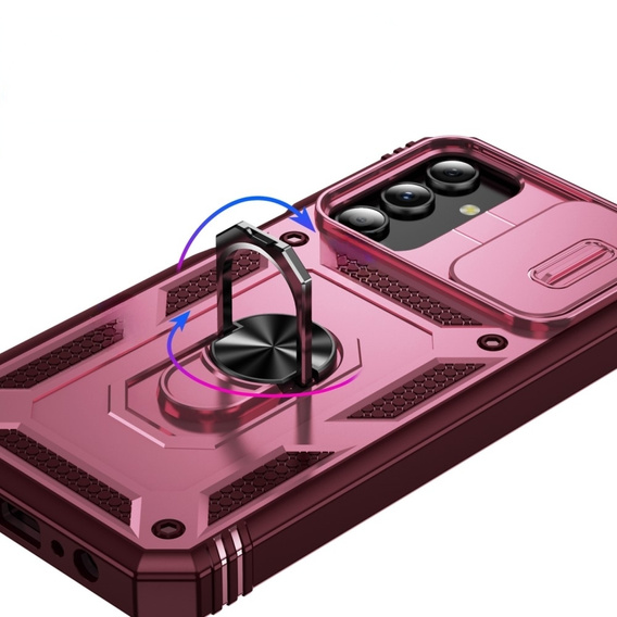 Pouzdro pro Samsung Galaxy S24+ Plus, CamShield Slide, růžové/ červené