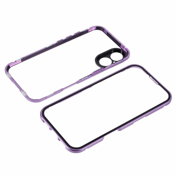 Pouzdro pro iPhone 16, Magnetic Dual Glass, fialové