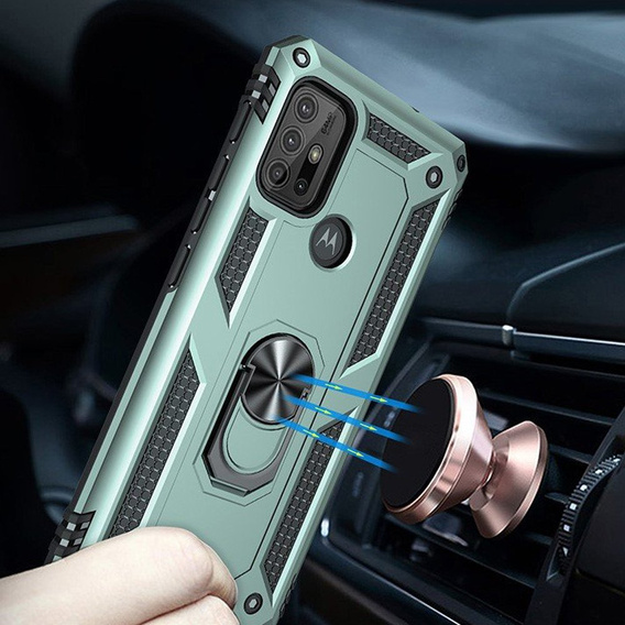 Pancéřové pouzdro pro Motorola Moto G10/G30, Nox Case Ring, zelené