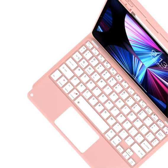Pouzdro + klávesnice iPad Air 10.9 4 2020 / 5 2022, Touchpad, růžové rose gold