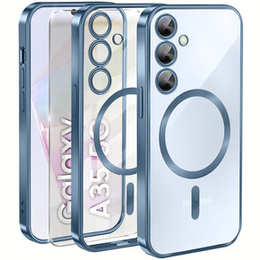 Pouzdro pro Samsung Galaxy A35 5G, Electro MagSafe, modré + sklo na displej