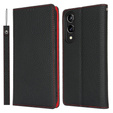 Klopové pouzdro pro Samsung Galaxy S25 Edge, Litchi Skin Grain, černé