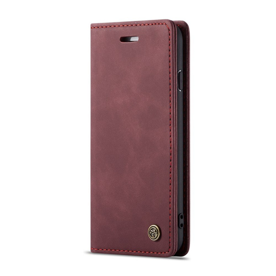 Pouzdro CASEME pro iPhone 7/8/SE 2020/SE 2022, Leather Wallet Case, kaštanové