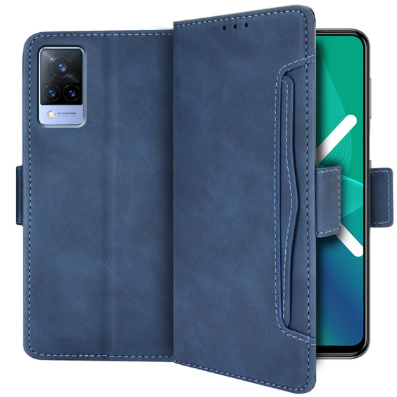 Klopové pouzdro pro Vivo V21 LTE / 5G, Card Slot, modré