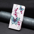 Klopové pouzdro pro Xiaomi Redmi Note 13 5G, Wallet, Butterflies & Flowers bílé