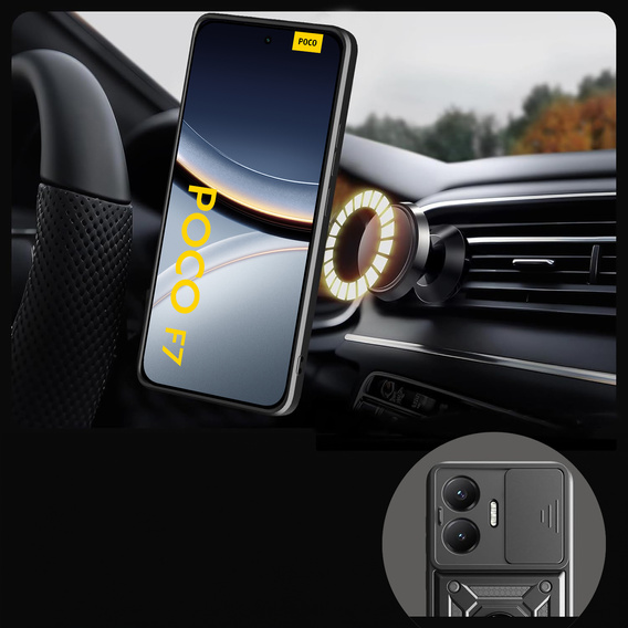 Pouzdro pro Xiaomi Poco F7, CamShield Slide, černé