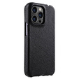 MELKCO flipové pouzdro pro iPhone 15 Pro, kožené, flipové, černé