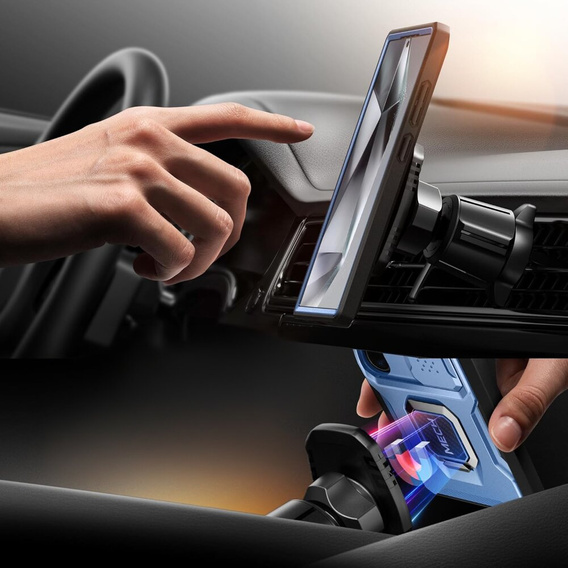 Pancéřové pouzdro pro Samsung Galaxy S24 Ultra, řada TONGATE MECH s kroužkem, zelené