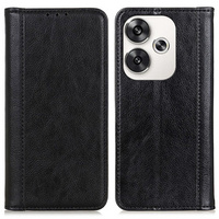 Flipové pouzdro pro Xiaomi Poco F6, Split Leather, černé