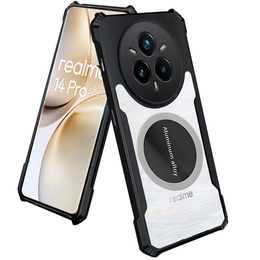 Pouzdro pro Realme 14 Pro 5G, s magnetickou fólií, transparentní / černé