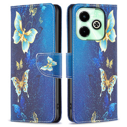 Klopové pouzdro pro Infinix Hot 40i, Wallet, Butterflies modré