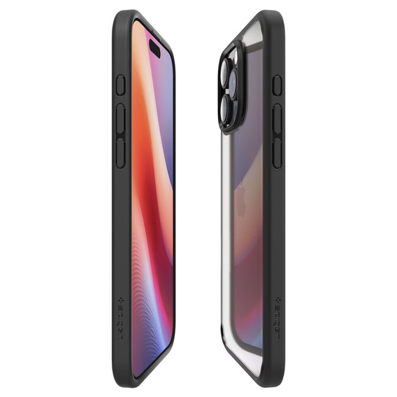 Pouzdro Spigen pro iPhone 16 Pro Max, Ultra Hybrid, transparentní / černé + 9H tvrzené sklo