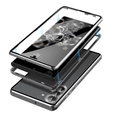 Pouzdro pro Samsung Galaxy S23, Magnetic Dual Glass, stříbrné
