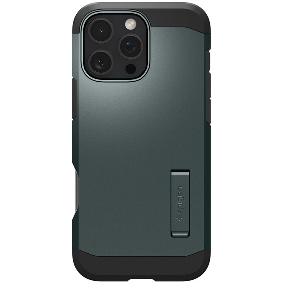 Pouzdro Spigen pro iPhone 16 Pro, Tough Armor Mag MagSafe, zelené + 9H tvrzené sklo