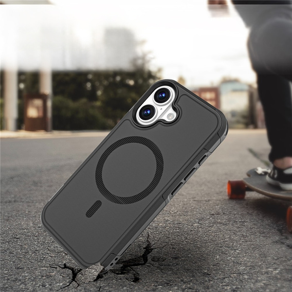 Pouzdro MagForce pro iPhone 17, pro MagSafe, pancéřované, černé