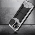 Pouzdro pro iPhone 14 Plus, R-JUST CamShield Slide, pancéřované, stříbrné / černé