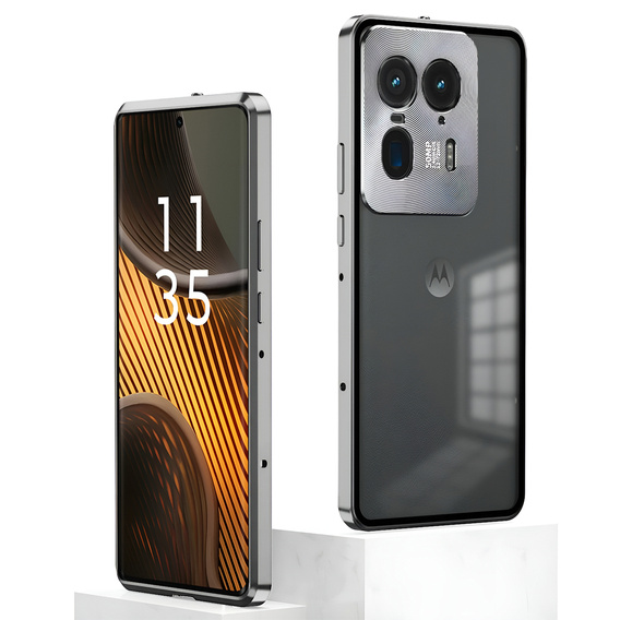 Pouzdro pro Motorola Edge 50 Ultra, Frame Case, stříbrné