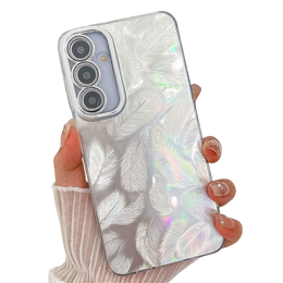 Pouzdro pro Samsung Galaxy A36 5G / A56 5G, Feather, stříbrné