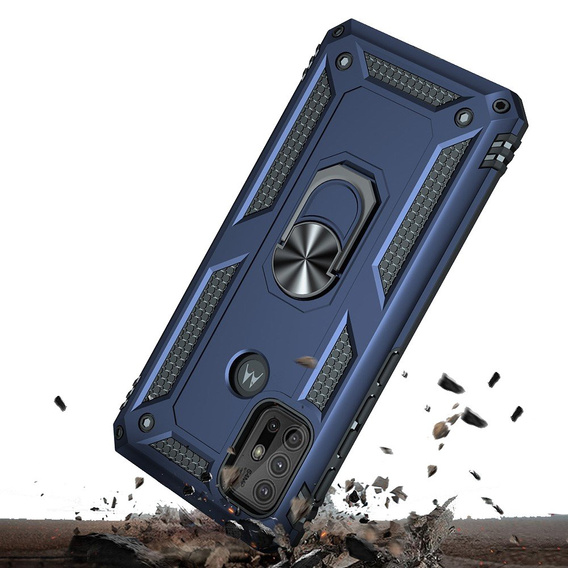 Pancéřové pouzdro pro Motorola Moto G10/G30, Nox Case Ring, modré