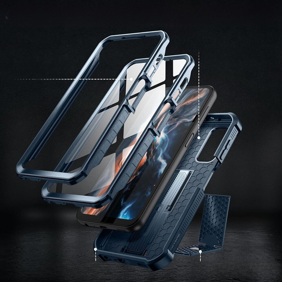 Pancéřové pouzdro pro Samsung Galaxy A25 5G, Dexnor Full Body (Two Frames), námořnicky modré