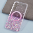 Pouzdro pro Samsung Galaxy S24, Glittery, pro MagSafe, růžové