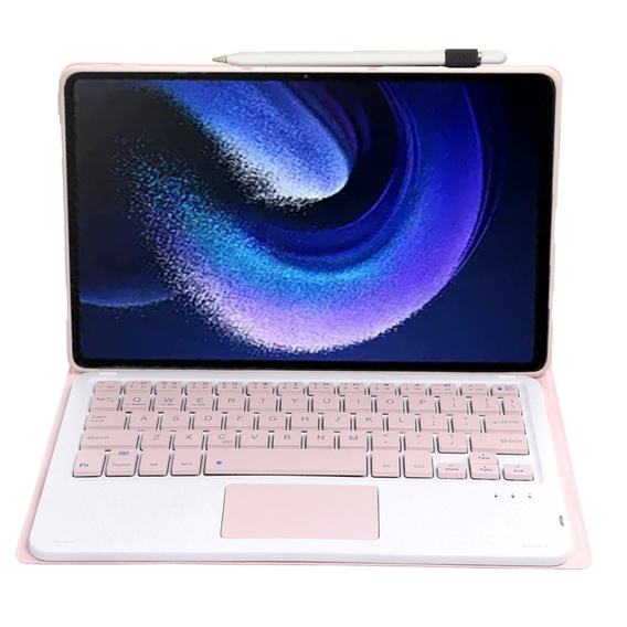 Pouzdro + klávesnice Xiaomi Pad 6 / 6 Pro, Touchpad, růžové
