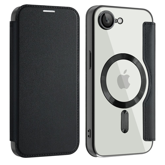 Klopové pouzdro pro iPhone 16E, RFID Wallet MagSafe CamShield, černé