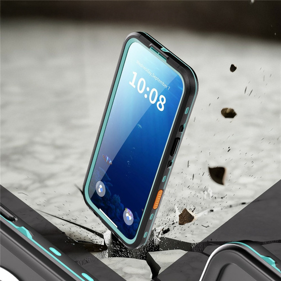Pouzdro pro iPhone Air, vodotěsné IP68, SHELLBOX MagSafe, modré