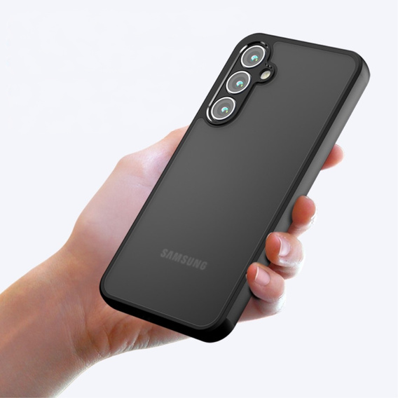 Pouzdro pro Samsung Galaxy A25 5G, Fusion, transparentní / černé + 9H sklo 
