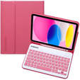 Pouzdro + klávesnice iPad 10.9 2022 10 Gen, Pen Slot, růžové rose gold